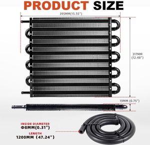 Kit de Enfriador de Aceite de Transmisión Universal de Aluminio de 10 Filas - Radiador ATF de Alto Rendimiento Automático/Manual con Manguera y Herrajes de 5/16 Pulgadas - Product Image 2