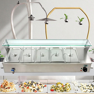 Scaldavivande commerciale gas bagnomaria buffet bagnomaria in acciaio inox 5 pan scaldavivande per <span class=keywords><strong>hotel</strong></span> - Product Image 4