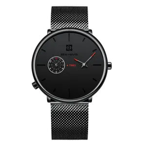 热卖双时区手表男装欧洲时尚不锈钢网带 OEM 手表定制标志 3011G