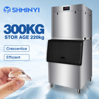 Machine à glaçons commerciale de 300 kg, refroidissement par eau, grande capacité, pour la restauration industrielle