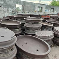 Pot Bonsai Besar Bentuk Oval Tanpa Lapisan, Terlaris, Dangkal