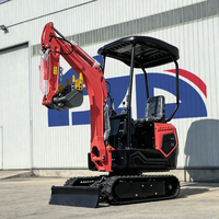 Pengiriman Gratis Mini Excavator Baru 1.2 Ton Hidrolik Harga Mini Excavator Multifungsi Micro Crawler Diesel Dengan Bucket