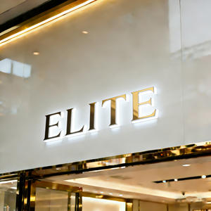 Lettres en relief personnalisées BOYANG en or poli 3D avec rétroéclairage, enseigne BEAUTY |   Halo LED 6000K |   Beauté extérieure de luxe haut de gamme - Product Image 2