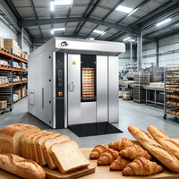 Four à croissants de grande capacité, four à convection à air chaud, 32 plateaux, four rotatif 64 plateaux, four commercial de type chariot