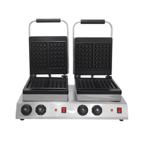 XEOLEO Commercial Double Plaques Électrique Automatique Ménage Restaurant Gaufrier Multifonctionnel Gaufrier Belge