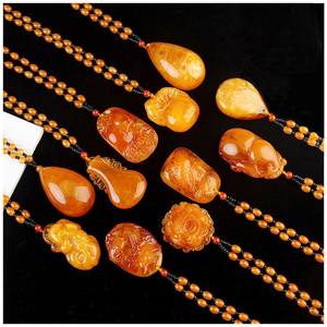 Collana Lunga in Resina Imitazione Anticata YL con Ciondolo Minimalista e Catena in Bambù, Regalo Festa della Mamma - Product Image 3