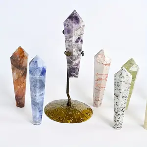 Vente en gros d'obélisques et de baguettes chauffantes en quartz naturel, de points de cristal de guérison en améthyste, jade et quartz de feu, de style Feng Shui - Product Image 5