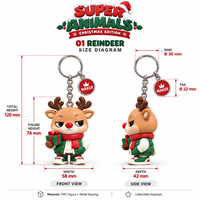 Porte-clés de Noël 3D de haute qualité, porte-clés en PVC personnalisés, porte-clés mignons pour boîte surprise