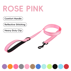 สายจูงสุนัขไนลอนสีม่วงแบบสะท้อนแสงสำหรับฝึกสุนัขเดินและวิ่ง - Product Image 5