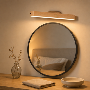 YONGZE Lumière de miroir en bois USB magnétique, bande lumineuse LED d'intérieur sans fil, lumière murale de couloir, lumière d'appoint pour miroir de maquillage - Product Image 2