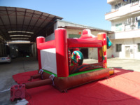 Château gonflable de Noël QIQU 3x4m pour les fêtes de Noël et la location saisonnière, Père Noël pour enfants