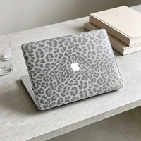 Étui rigide en cuir imprimé léopard marron Yihe pour MacBook Air 2022 A2681 et MacBook Pro