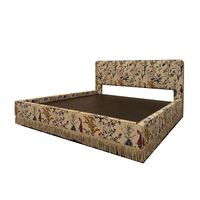 Ensemble de mobilier pour chambre d'hôtel double simple rembourrée en bois massif lit à plateforme cadre sommier à lamelles