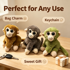Llavero <span class=keywords><strong>de</strong></span> peluche <span class=keywords><strong>de</strong></span> <span class=keywords><strong>mono</strong></span>, suave y adorable, para bolsos, mochilas, carteras y fundas <span class=keywords><strong>de</strong></span> teléfono, colgante decorativo. - Product Image 5