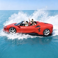 Bateau à moteur 5 places haute vitesse, supercar aquatique de luxe en forme de voiture de sport, pour sports nautiques en mer