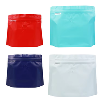 Vente en gros sachet café vert foncé bleu marine alu plastique fond plat valve zip 125g-1kg