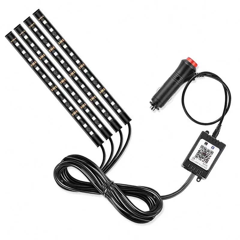 5050RGB Muziek Sensor Draadloze Starry Rgb Interieur Voet Auto Verlichting Auto Led Binnen Lamp