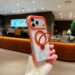 เคสโทรศัพท์แบบวงแหวนแม่เหล็กติดกันได้ ป้องกันการกระแทก หมุนได้ 360 องศา สำหรับ iPhone 18 17 16 15 14 Pro Max  พร้อมดีไซน์สีตัดกัน - Product Image 3