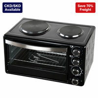 Four électrique en acier inoxydable CKD 3300W, double plaque chauffante, cuisinière de comptoir 2-en-1, appareil de cuisine compact, capacité de 30L