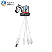 Câble de données USB 2.0 Type-C personnalisé avec design de dessin animé pour véhicule, marque OEM, en PVC, à charge rapide, conducteur en cuivre pour téléphone portable