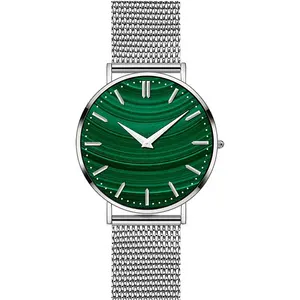 316l çelik kasa moda tasarım kuvars saatler erkekler için marka kuvars hareketi kuvars saatler ile OEM logo malakit arama