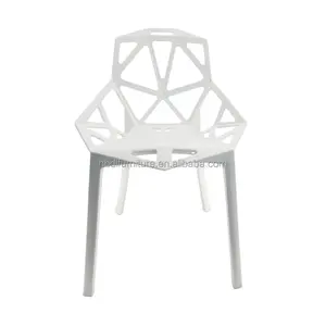 DLC-P620 PP kursi furnitur luar ruangan plastik kursi makan membuat dengan resin plastik furnitur ruang makan Modern ch putih