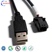 Kabel Adaptor Elektronik USB-A Male ke Konektor JAE, Berlapis Timah, Isolasi PVC, 1m, 220V