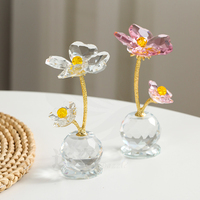 Offre Spéciale – Figurine Florale en Cristal K9 Écologique de Haute Qualité, Motif Petite Orchidée, Décoration d'Intérieur, Cadeaux de Saint-Valentin, avec Tiges
