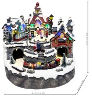 Village de Noël féerique artisanal personnalisé en résine, maison artificielle avec train lumineux à LED pour décorations de festival