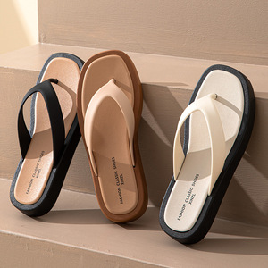 Damen Slipper Style Soft Sole Open Toe Flip-Flops Schnellt rocknende Outdoor-Strands andalen für den Komfort der Frühlings saison - Product Image 2