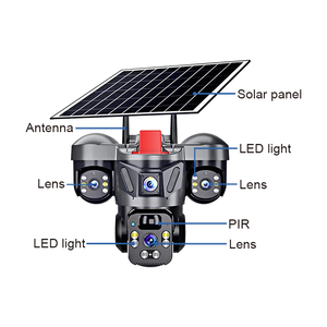 Cámara de Seguridad Inalámbrica para Exteriores, Impermeable, 9MP, Triple Lente, PTZ, con Reflector, IP66, CCTV, Cámara IP de Red, Tarjeta <span class=keywords><strong>SIM</strong></span> 4G - Product Image 4