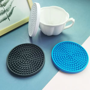 Printed <b>Silicone</b> PVC Round Coaster Rubber Drink Mat Non Slip Heat Resistant Cup <b>Pad</b> Table Protector Mat with Custom Design - Product Image 1