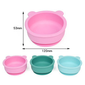 Bol à ventouse en silicone coloré pour bébé, sans BPA, de qualité alimentaire, avec cuillère, vaisselle pour tout-petits, ensemble cadeau pour les repas des enfants - Product Image 2