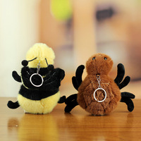 Porte-clés en peluche en gros : mini insectes mignons (chenille, escargot, coccinelle, papillon, araignée, abeille) pour cadeaux