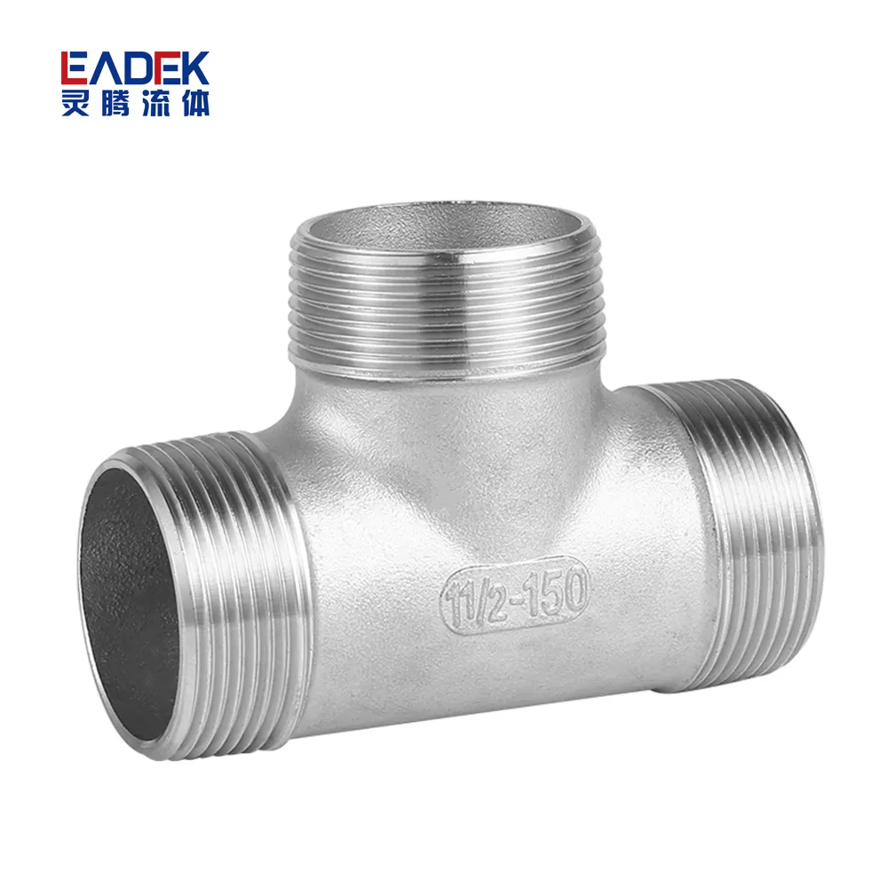 ASTM EN JIS Standard 1/4 "1/2" acciaio inossidabile maschio BSP NPT gomito filettato Tee prezzo