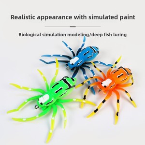 <span class=keywords><strong>Leurre</strong></span> de pêche imitation requin, lot de 5, flottant, type Spider Crankbait, appât souple artificiel, avec doubles hameçons noirs en acier inoxydable - Product Image 4