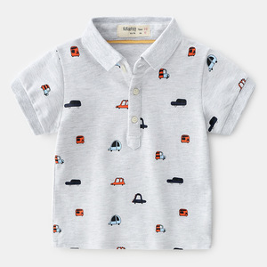 Nuevo Producto, Compra al por Mayor de China, Camiseta de Manga Corta para Niños, 100% Algodón, con Estampado de Dibujos Animados de Autos - Product Image 5
