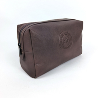 Marron élégant luxe en gros personnalisé trousse de maquillage PU style de vie maquillage sac de rangement essentiel de voyage Sac de maquillage de toilette