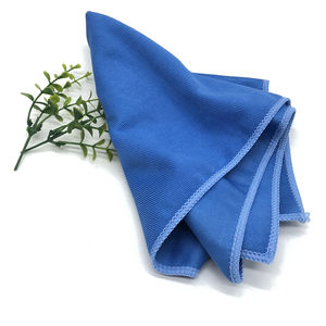 Serviette personnalisée en verre microfibre bleu Offre Spéciale 40*40cm 300gsm sans traces pour le <span class=keywords><strong>nettoyage</strong></span> des vitres/voitures - Product Image 4
