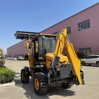 Diskon mesin penggerak bumi Backhoe penggerak empat roda WZ15-10 1ton Mini 4x4 traktor Backhoe Loader kecil