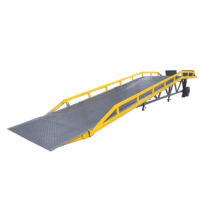 Plateforme élévatrice mobile hydraulique à ciseaux de 8 à 10 tonnes, construction en acier au carbone, certifiée ISO9001, pour quai de chargement de conteneurs et utilisation avec chariot élévateur