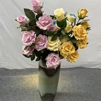 최고의 판매 중국 제조 품질 8 헤드 피닉스 장미 나무 인공 꽃 장미