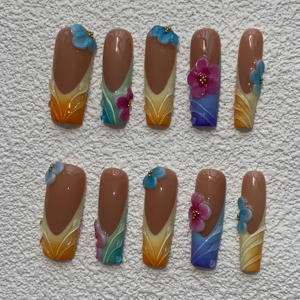 Superventas, 10 Uds., Gel de prensa hecho a mano, arte de uñas, cubierta completa de lujo, diseño personalizado, uñas artificiales bellamente - Product Image 1