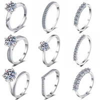 Prix de gros, bagues en argent sterling 925 personnalisées avec moissanite, coupe princesse carrée, bijoux de fiançailles en moissanite, vente en gros