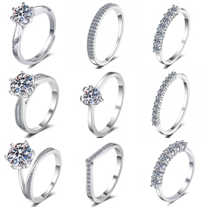 Anillos de <span class=keywords><strong>Moissanita</strong></span> de Plata de Ley 925 Personalizados al por Mayor, Corte Princesa Cuadrado, Joyería de <span class=keywords><strong>Moissanita</strong></span> para Compromiso, Venta al por Mayor - Product Image 2
