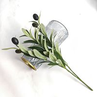 Bunga Sutra Buatan, Ranting Zaitun, Daun dan Buah Realistis Batang Tunggal untuk Dekorasi Pernikahan dan Ruang Tamu