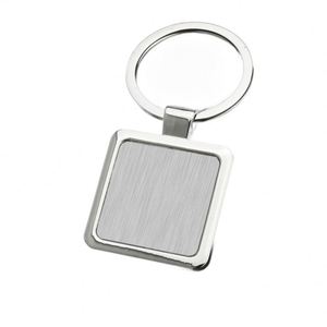 Popular Blank Metal Keychain for DIY Laser Printing Sticker Zinc Alloy Nickel Plating Square Shape Keyring - Product Image 1