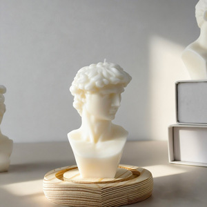 Greek Statue Bust Scented Soy <b>Wax</b> <b>Candle</b> White Classic Sculpture Figurine <b>Candle</b> <b>For</b> Home Table Art Decor Gift - Product Image 2