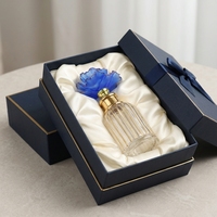 Flacon de parfum cylindrique en verre cristal Liuli Crystal Coast, imprimé par pulvérisation, à facettes, avec bouchon, surface transparente, rechargeable, vide