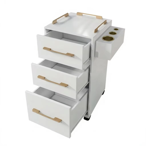Chariot <span class=keywords><strong>de</strong></span> rangement professionnel en bois à trois niveaux 2026 pour salon <span class=keywords><strong>de</strong></span> coiffure, institut <span class=keywords><strong>de</strong></span> beauté, spa, salon mobile, coiffure et tatouage - Product Image 4